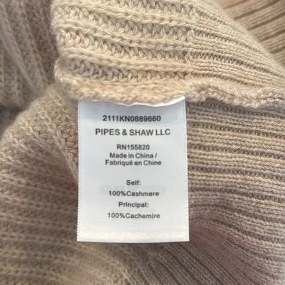 VERONICA BEARD Avia Oatmeal Cashmere Turtleneck Sweater SZ S
